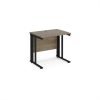Maestro 25 straight desk 800mm x 600mm - black cable managed leg frame Nebraska Oak Top - MCM608KNO