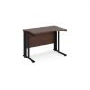 Maestro 25 straight desk 1000mm x 600mm - black cable managed leg frame Walnut top - MCM610KW