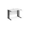 Maestro 25 straight desk 1000mm x 600mm - black cable managed leg frame White Top - MCM610KWH