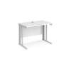 Maestro 25 straight desk 1000mm x 600mm - white cable managed leg frame White Top - MCM610WHWH