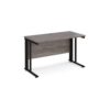 Maestro 25 straight desk 1200mm x 600mm - black cable managed leg frame Grey Oak Top - MCM612KGO