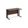 Maestro 25 straight desk 1200mm x 600mm - black cable managed leg frame Walnut top - MCM612KW