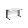 Maestro 25 straight desk 1200mm x 600mm - black cable managed leg frame White Top - MCM612KWH