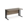 Maestro 25 straight desk 1400mm x 600mm - black cable managed leg frame Nebraska Oak Top - MCM614KNO