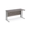 Maestro 25 straight desk 1400mm x 600mm - silver cable managed leg frame Grey Oak Top - MCM614SGO