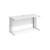 Maestro 25 straight desk 1400mm x 600mm - white cable managed leg frame White Top - MCM614WHWH