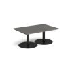 Monza rectangular coffee table with flat round black bases 1200mm x 800mm - Onyx Grey - MCR1200-K-OG