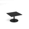 Monza square coffee table with flat round black base 800mm - Black - MCS800-K-BK