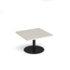 Monza square coffee table with flat round black base 800mm - Light Grey - MCS800-K-LG