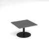 Monza square coffee table with flat round black base 800mm - Onyx Grey - MCS800-K-OG