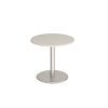 Monza circular dining table with flat round brushed steel base 800mm - Light Grey - MDC800-BS-LG