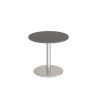 Monza circular dining table with flat round brushed steel base 800mm - Onyx Grey - MDC800-BS-OG