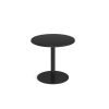Monza circular dining table with flat round black base 800mm - Black - MDC800-K-BK