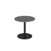 Monza circular dining table with flat round black base 800mm - Onyx Grey - MDC800-K-OG