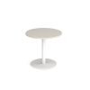 Monza circular dining table with flat round white base 800mm - Black - MDC800-WH-BK