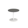 Monza circular dining table with flat round white base 800mm - Onyx Grey - MDC800-WH-OG