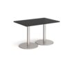 Monza rectangular dining table with flat round brushed steel bases 1200mm x 800mm - Black - MDR1200-BS-BK