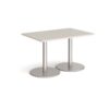 Monza rectangular dining table with flat round brushed steel bases 1200mm x 800mm - Light Grey - MDR1200-BS-LG
