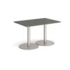 Monza rectangular dining table with flat round brushed steel bases 1200mm x 800mm - Onyx Grey - MDR1200-BS-OG