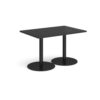 Monza rectangular dining table with flat round black bases 1200mm x 800mm - Black - MDR1200-K-BK