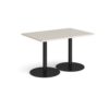 Monza rectangular dining table with flat round black bases 1200mm x 800mm - Light Grey - MDR1200-K-LG
