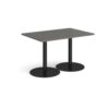 Monza rectangular dining table with flat round black bases 1200mm x 800mm - Onyx Grey - MDR1200-K-OG