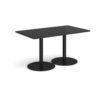 Monza rectangular dining table with flat round black bases 1400mm x 800mm - Black - MDR1400-K-BK