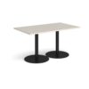 Monza rectangular dining table with flat round black bases 1400mm x 800mm - Light Grey - MDR1400-K-LG