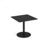 Monza square dining table with flat round black base 800mm - Black - MDS800-K-BK
