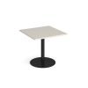Monza square dining table with flat round black base 800mm - Light Grey - MDS800-K-LG