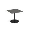 Monza square dining table with flat round black base 800mm - Onyx Grey - MDS800-K-OG