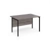 Maestro 25 straight desk 1200mm x 800mm - black H-frame leg Grey Oak Top - MH12KGO