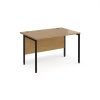 Maestro 25 straight desk 1200mm x 800mm - black H-frame leg Oak Top - MH12KO