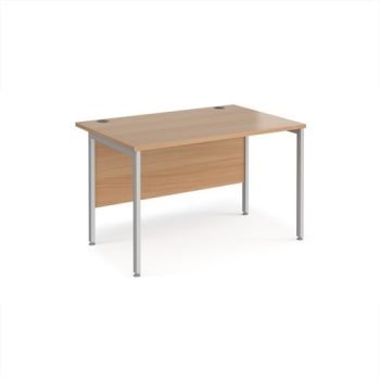 Maestro 25 straight desk 1200mm x 800mm - silver H-frame leg Beech top - MH12SB