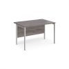 Maestro 25 straight desk 1200mm x 800mm - silver H-frame leg Grey Oak Top - MH12SGO