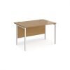 Maestro 25 straight desk 1200mm x 800mm - white H-frame leg Oak Top - MH12WHO
