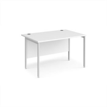 Maestro 25 straight desk 1200mm x 800mm - white H-frame leg White Top - MH12WHWH
