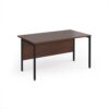 Maestro 25 straight desk 1400mm x 800mm - black H-frame leg Walnut top - MH14KW