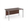 Maestro 25 straight desk 1400mm x 800mm - silver H-frame leg Walnut top - MH14SW