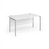Maestro 25 straight desk 1400mm x 800mm - silver H-frame leg White Top - MH14SWH