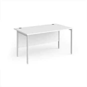 Maestro 25 straight desk 1400mm x 800mm - white H-frame leg White Top - MH14WHWH