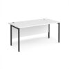 Maestro 25 straight desk 1600mm x 800mm - black H-frame leg White Top - MH16KWH