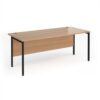Maestro 25 straight desk 1800mm x 800mm - black H-frame leg Beech top - MH18KB