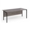 Maestro 25 straight desk 1800mm x 800mm - black H-frame leg Grey Oak Top - MH18KGO