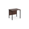 Maestro 25 straight desk 800mm x 600mm - black H-frame leg Walnut top - MH608KW