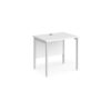 Maestro 25 straight desk 800mm x 600mm - white H-frame leg White Top - MH608WHWH