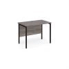 Maestro 25 straight desk 1000mm x 600mm - black H-frame leg Grey Oak Top - MH610KGO