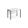 Maestro 25 straight desk 1000mm x 600mm - black H-frame leg White Top - MH610KWH