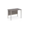 Maestro 25 straight desk 1000mm x 600mm - silver H-frame leg Grey Oak Top - MH610SGO