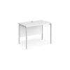 Maestro 25 straight desk 1000mm x 600mm - white H-frame leg White Top - MH610WHWH